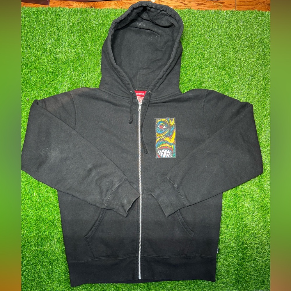 Supreme Disturbed Zip Up Hooded Sweatshirt ‘Black’ (sz M)